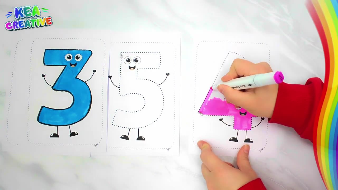 Coloring Numbers 1-10 - How To Coloring Numbers 1-10 - @KeaCreative2 - FREE images HD Download👇