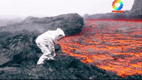 Scientist Went*Extremely Close to Erupted Lava