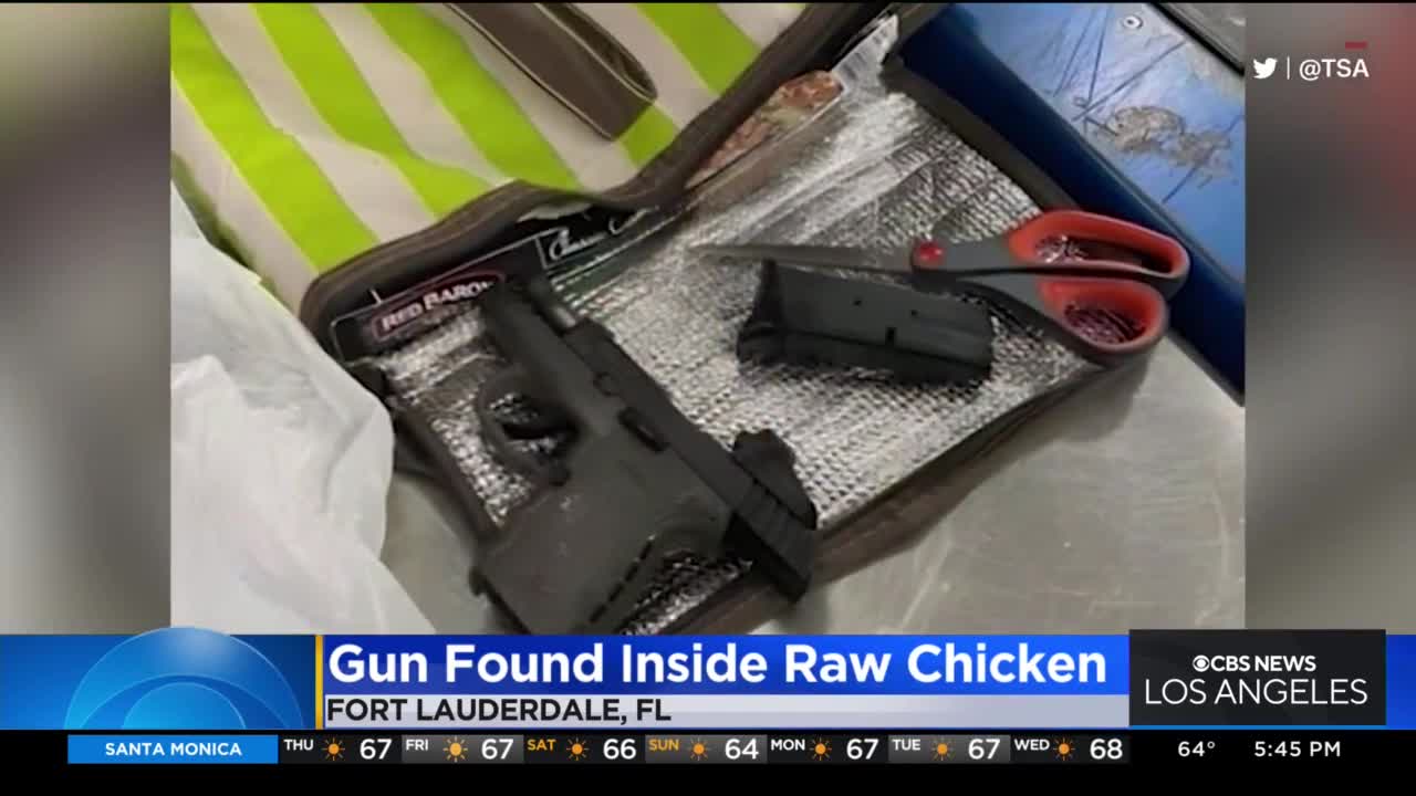 TSA agents find gun inside raw chicken at airport in Florida