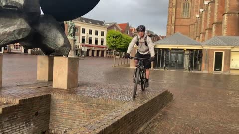 Man Faceplants While Jumping Off A Ledge On This Bike