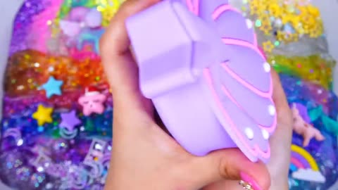 Unicorn Rainbow Slime Mixing