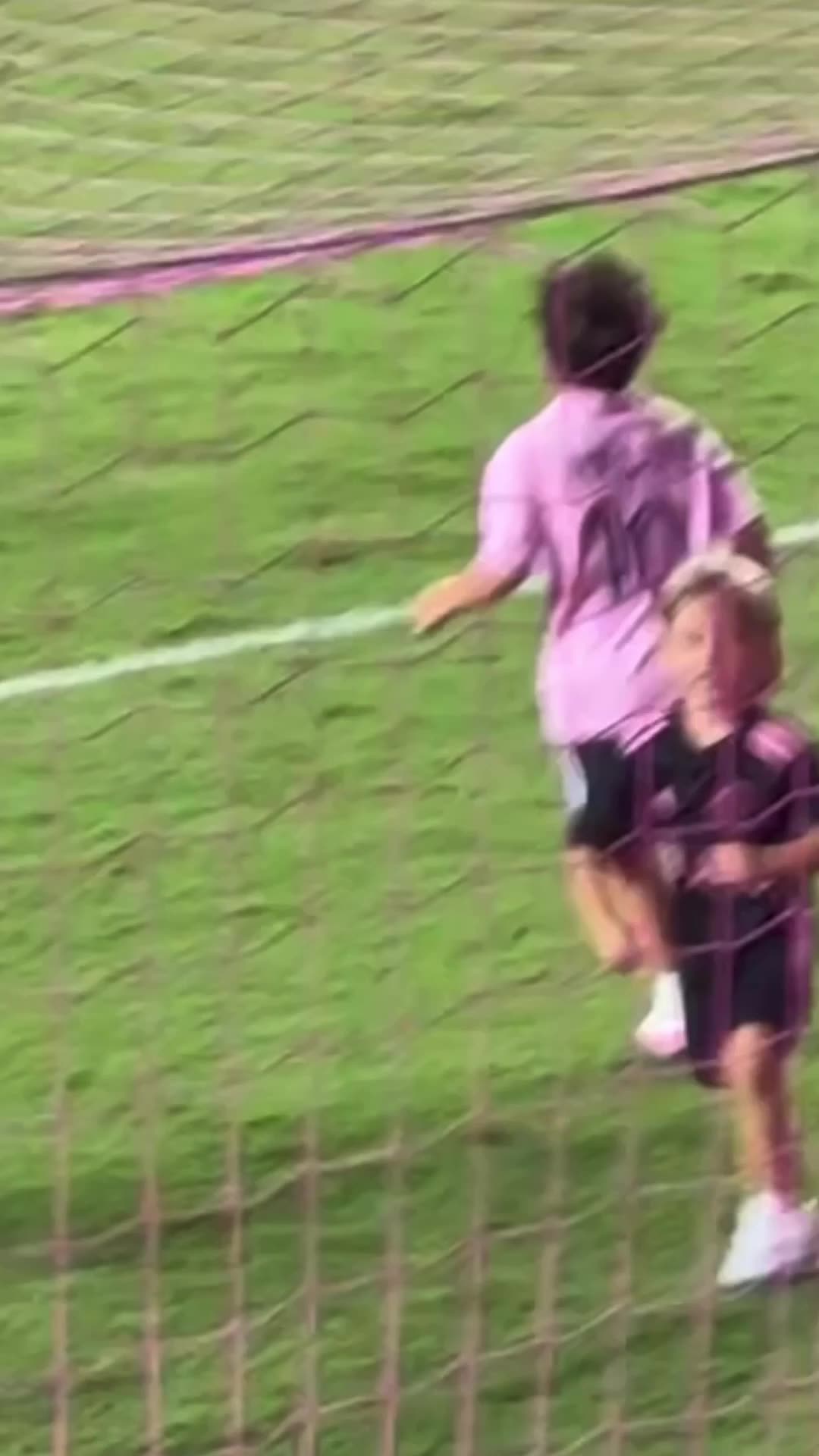 Lionel Messi sons at full time after league cup match