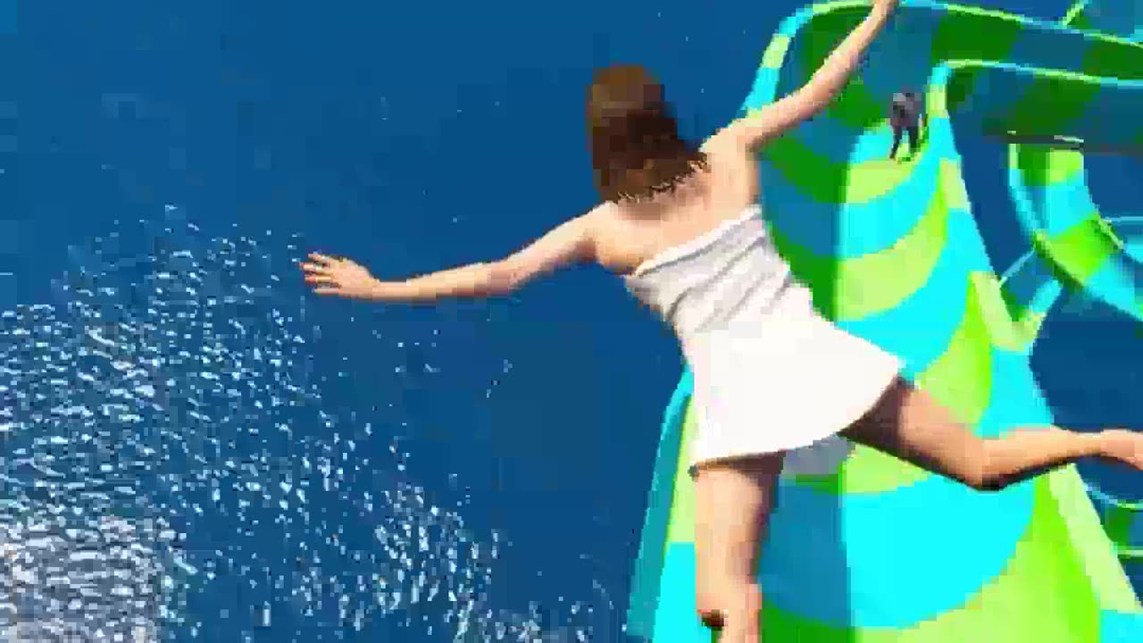 Amanda, Franklin, Lamar & Michael Water Slide in GTA V #1 #shorts #ITENMENT