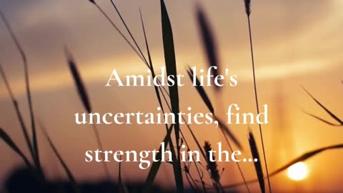 Amidst life's uncertainties