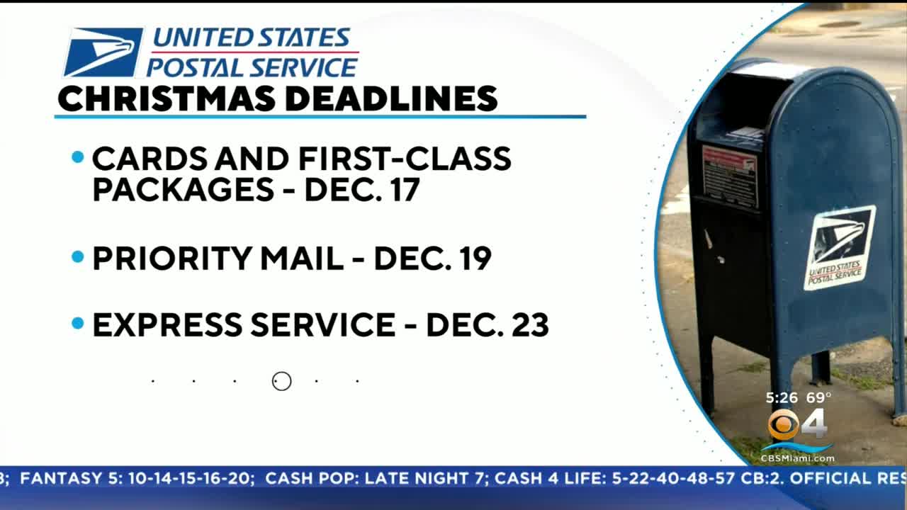 US Postal Service deadlines for Christmas deliveries
