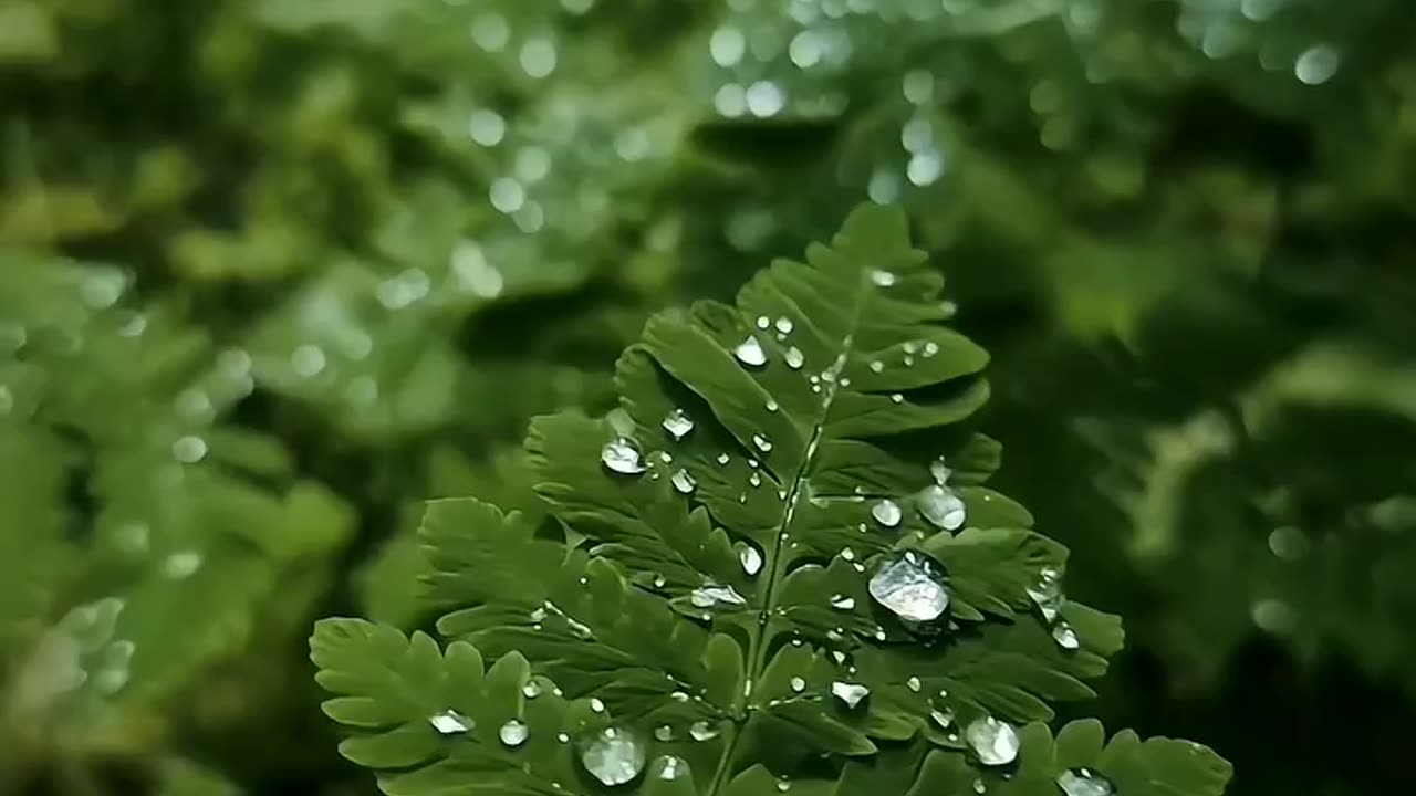 Trees are bathed in rainwater