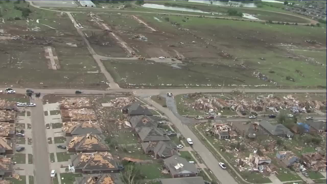 Aerial View Of EF5 Tornado Damage Path - Moore, OK May 19, 2013