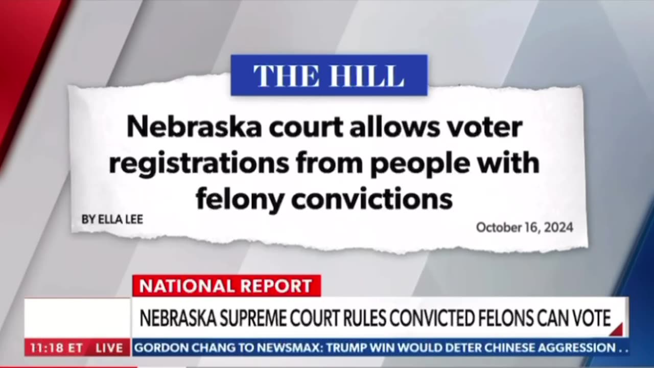 Nebraska Supreme Court Rules Convicted Felons Can Vote!