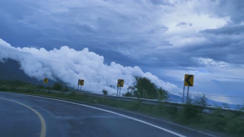 Highway through a mountain range