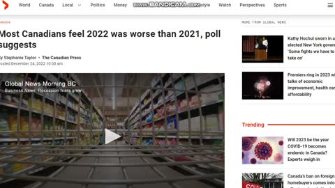 Canadians think 2022 was worse than 2021