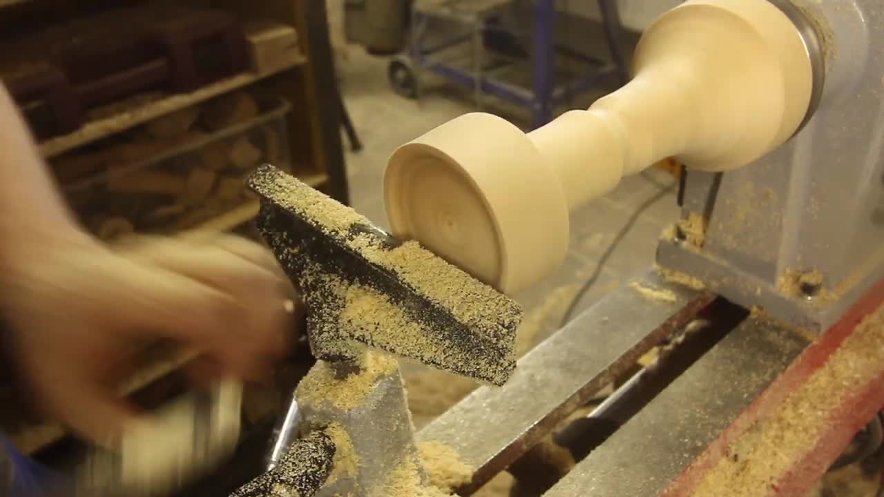 Woodturning a small candlestick