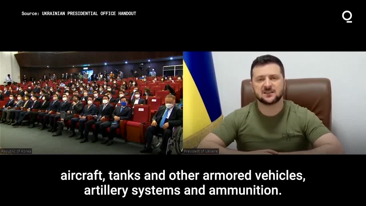 Zelenskiy Asks South Korea to Send Heavy Weapons to Ukraine