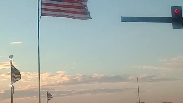 FLAG FLIES HIGH STAFF "FREEDOM"