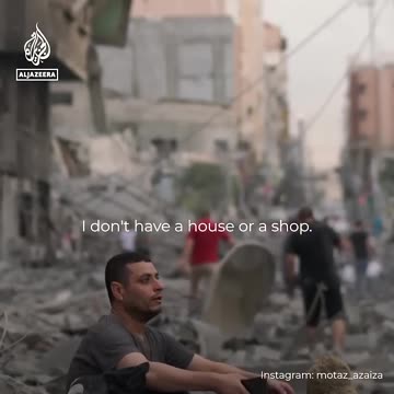 Man sits over his destroyed house after Israeli strike AJ #shorts.mp4