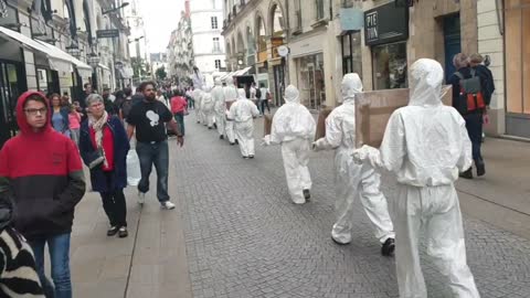 Les Masques Blancs Nantes Action Pancartes le 22 oct