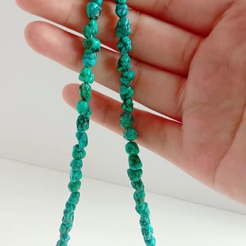 Natural turquoise with Orange spiny oyster and free-shape pendant simple necklace 20231017-02-08