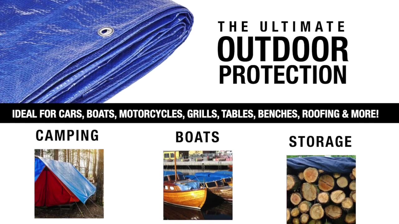 Multipurpose Blue Poly Tarp Protective Cover