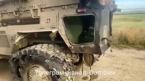 damaged American armored personnel carrier M1224 MaxxPro MRAP of the Armed Forces of Ukraine