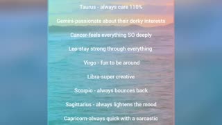 Special things about zodiac signs