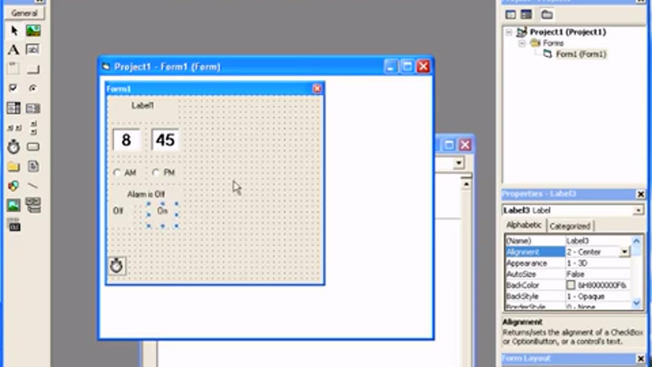 Learn Visual Basic 6 VB6 Alarm Clock Part 1