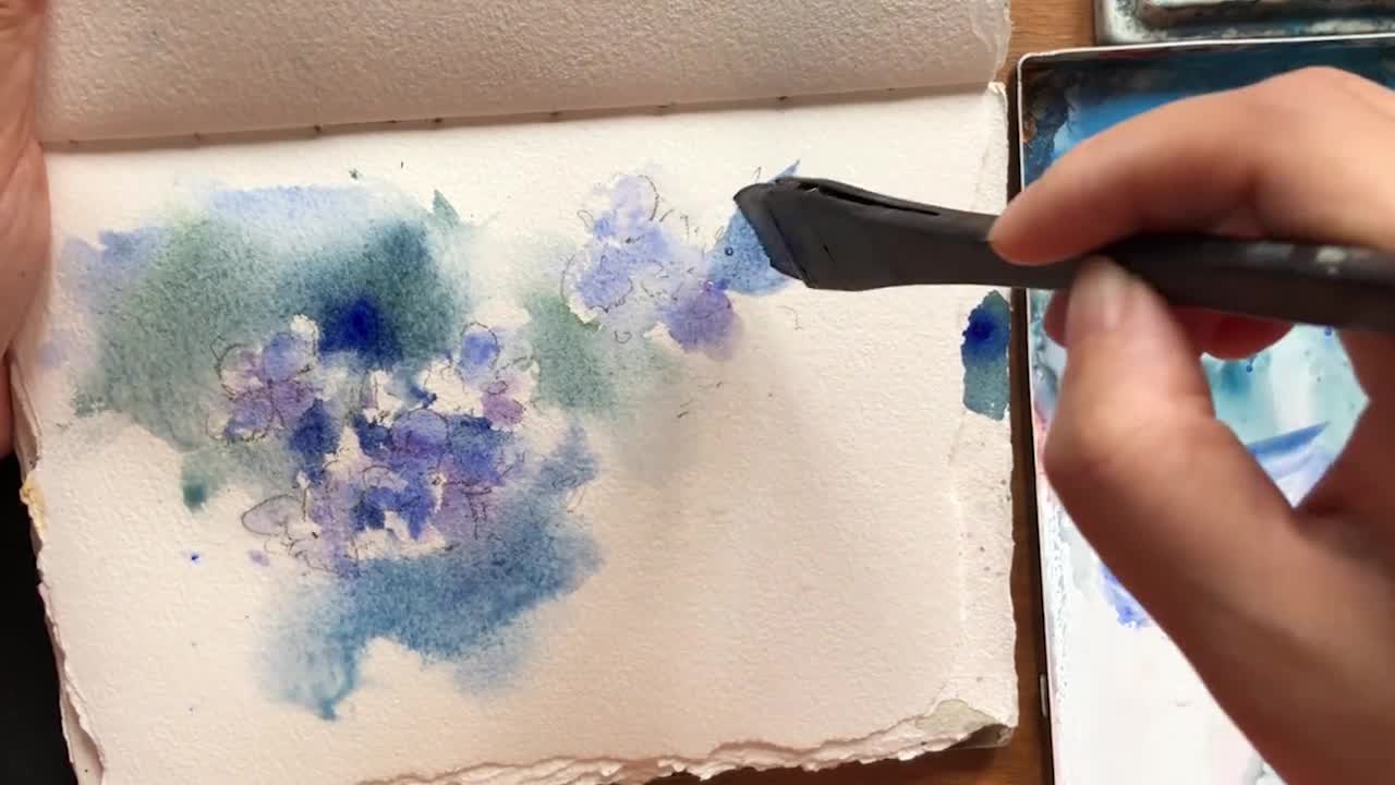 Step 5: Complete the demonstration flow for a cluster of blue flowers