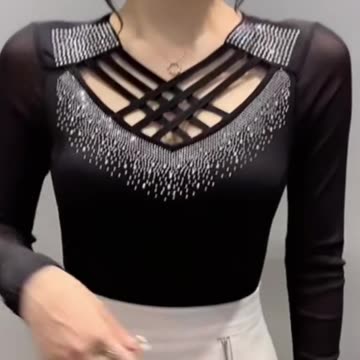 2024 Spring Autumn New Women Mesh Fashion T-Shirt #womensfashion #womensclothing #shorts #beauty