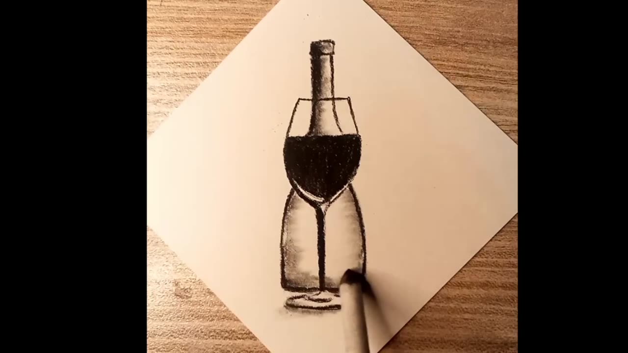 Charcoal Drawing wine