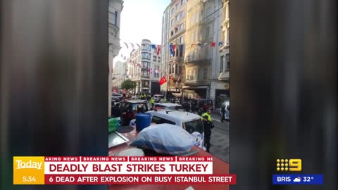 Turkey explosion leaves six dead in Istanbul _ 9 News Australia