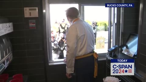 Former President Trump Works at McDonalds in Bucks County PA C-SPAN