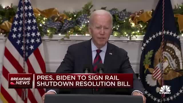 President Biden signs resolution to avoid rail strike