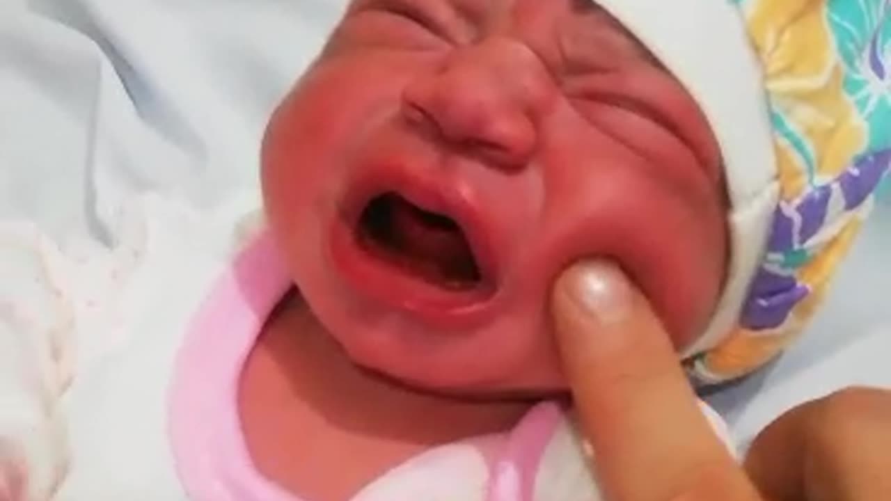 Very Sweet and cute baby girl after birth in hospital