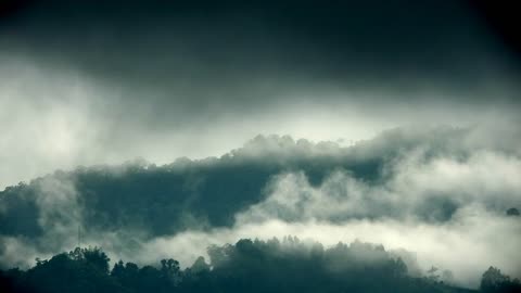 Mountains, fog and clouds