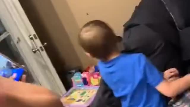 Jumping on Air Mattress Sends Kid Flying