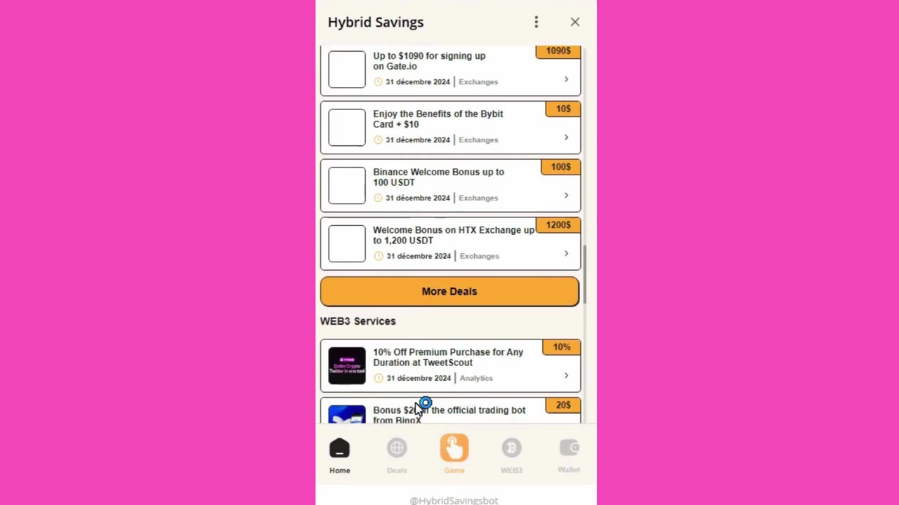 new mining mini app bot telegram hybrid savings