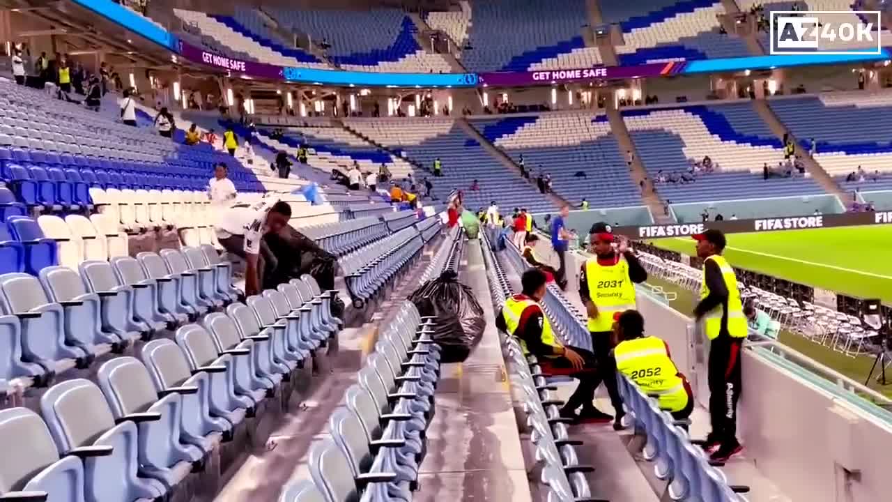 Ghana Fans Clean Up the Stadium While Uruguay Fans Sit Around Complaining After 2-0 & Elimination