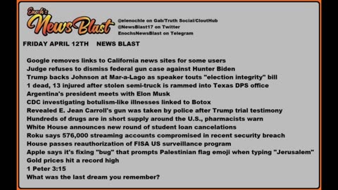 Friday, April 12, 2024 News Blast