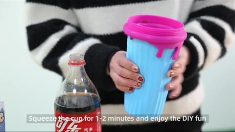 Slushie Maker Cup Squeeze, 500ML DIY Smoothie Squeeze Cup, Quick Frozen