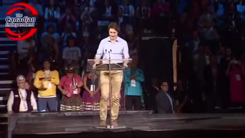 Trudeau is drowned out by boos as he walks on stage to give opening remarks at the ….