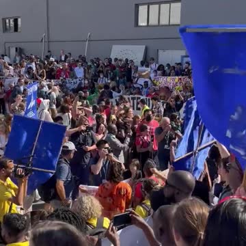 Protesters march outside COP27 venue in Egypt