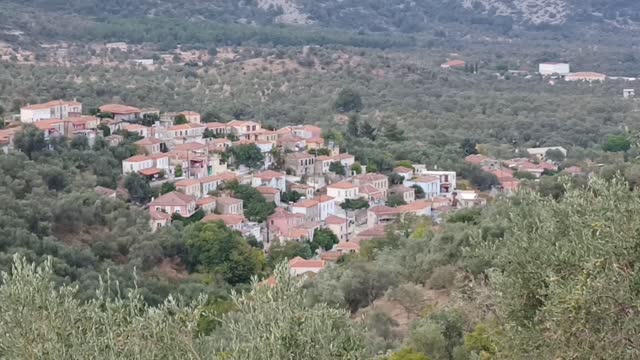 Kato tritos village from Lesvos island,Greece