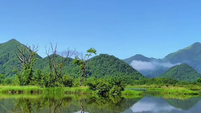 Picturesque Landscape Great Jiuhu Lake Travel Recommender Good Mountain, Water and Scenery