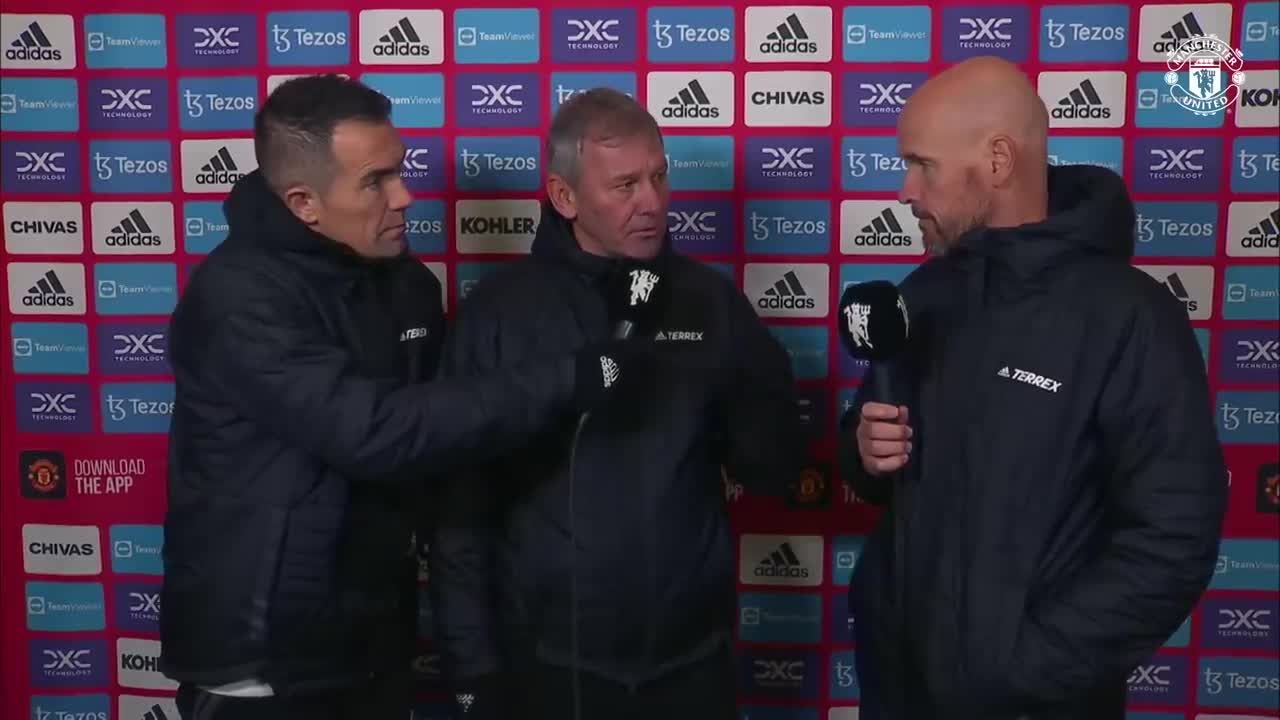 Bruno Fernandes & Erik ten Hag React To 3-1 Win Against Crystal Palace ??