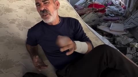 Palestinian man refuses to leave his house destroyed by Israel