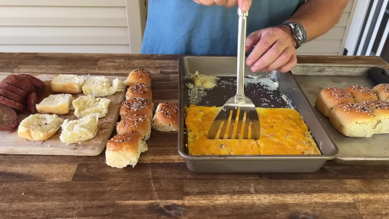 Smoked Breakfast Sausage Sliders - EASY