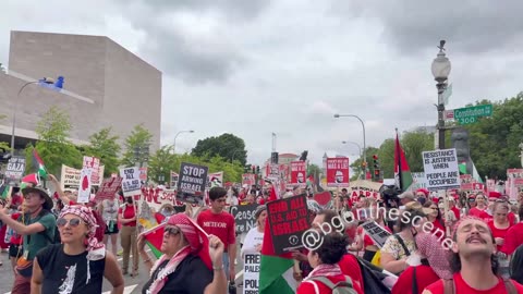 Happening Now: Pro-Hamas protesters gathering in Washington DC ahead of