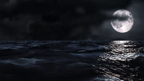 Black Ocean With Moon