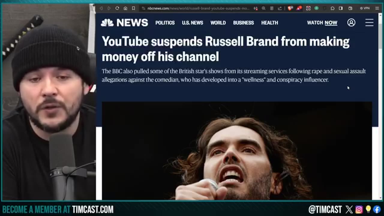 YouTube Demonetizes Russell Brand [Timcast IRL]