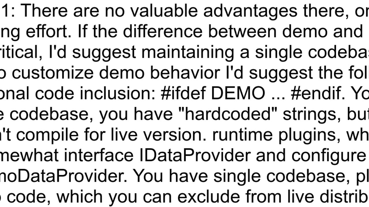 Demo and live systems code versioning strategy