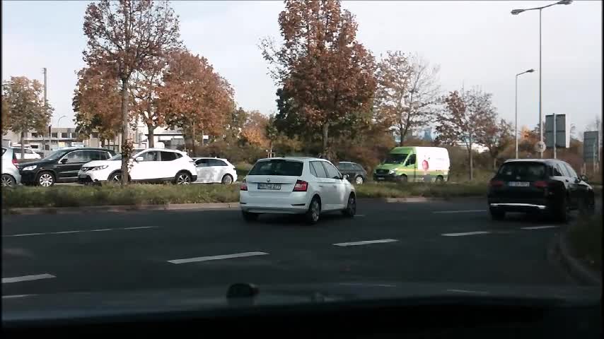 With the car trough Mannheim(Germany)