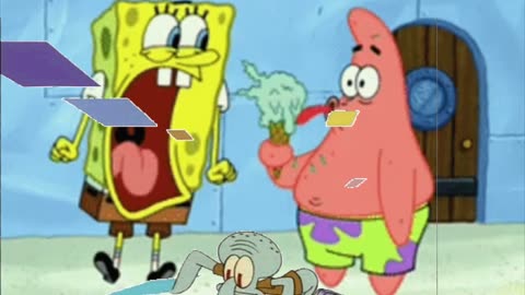 Squidward Is Playing With Tiles While SpongeBob Freaks Out About Patrick Eating Ice Cream 🍦